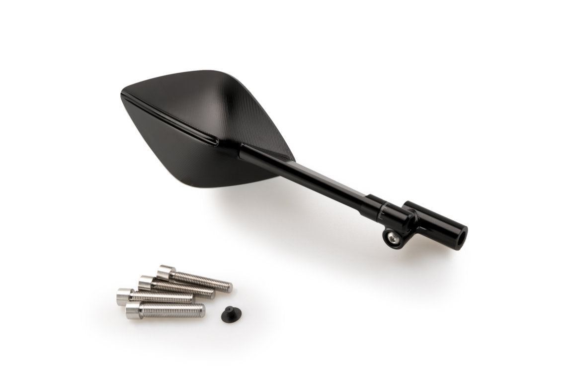 Puig Black Top Tech 1 Mirror - Right ONLY - M8/M10 Fitment Universal