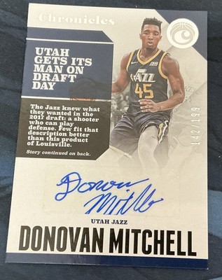 2017-18 Panini Chronicles Autographs Donovan Mitchell #CA-DML 142 /199 (AU, RC)
