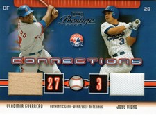 2003 PLAYOFF PRESTIGE CONNECTIONS GAME USED #C-38 GUERRERO / VIDRO SER #258/400