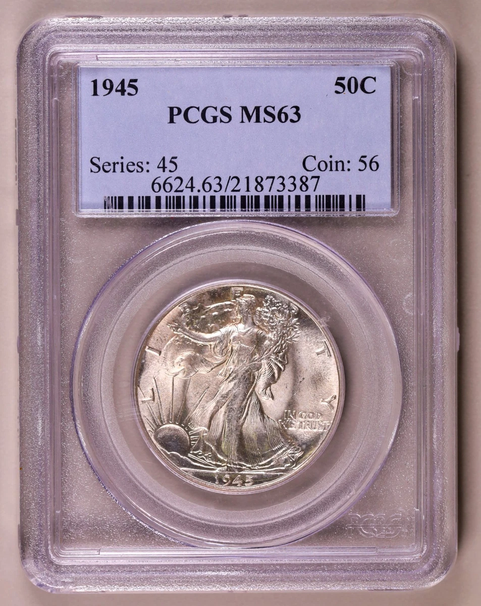 MS 63 Graded 1945 Year Liberty Walking Half Dollars (1916-1947