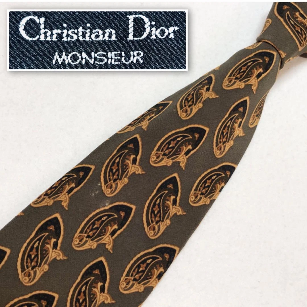Bijou cravate en soie Christian Dior Italie 100% soie unisexe