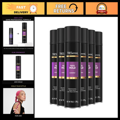 Pack of 6 Freeze Hold Hairspray - 24-Hour Frizz Control & Humidity Resistance, 1
