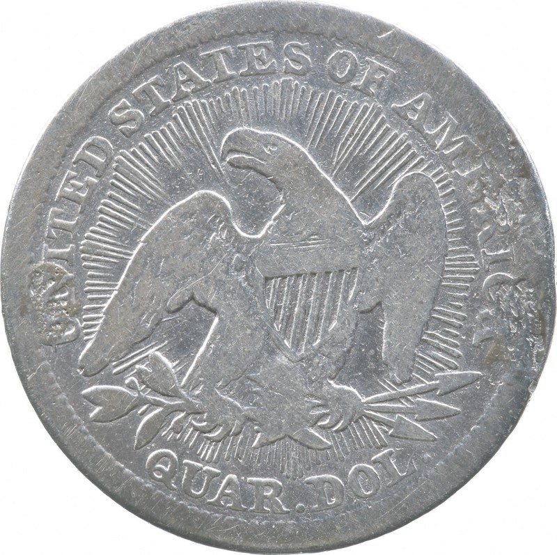 1853 Barber Quarter Love Token Victorian P a5996
