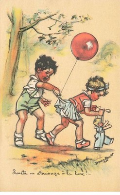 Illustratoren Ag #MK096 Germaine Bouret Eule Ein Landung A La Mond Deux