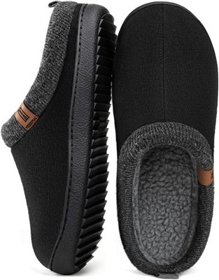 MERRIMAC Herren Slipper Hausschuhe Memory Foam rutschfest Indoor Haus Schuhe Ink