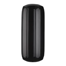 Single Inflatable Cylindrical 8.5" Diameter x 20.5" Black PVC Ribbed Boat Fender