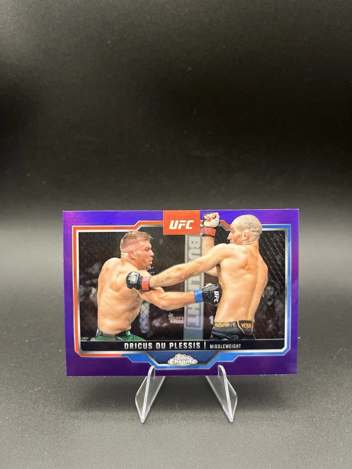 Dricus Du Plessis 2025 Topps Chrome UFC #137 Base Purple Refractor