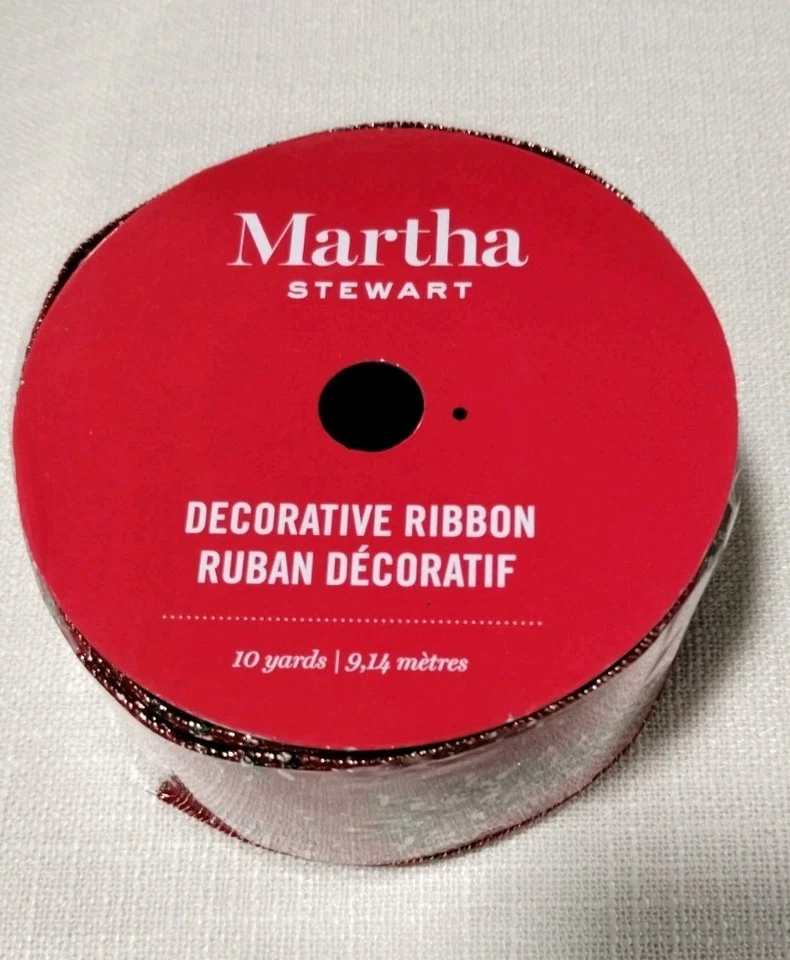 10 yd Martha Stewart SPECKLED TREE RIBBON red green Christmas Winter DIY 2.5 NEW - Image 3 of 4