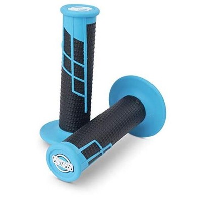 Pro Taper Clamp On Grips - 1/2 Waffle (NEON Blue/Black) 