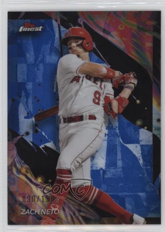 2024 Topps Finest Uncommon Blue Refractor 90/150 Zach Neto #137 10w8