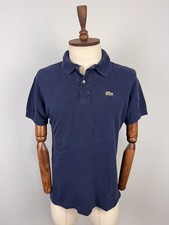 Chemise Lacoste Made in France Blue Short Sleeve Vintage Polo Shirt Sz 5