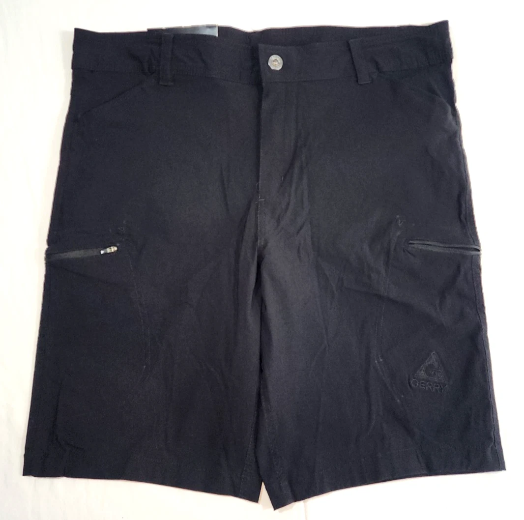 GERRY Cargo Adapt System Shorts Men's 38 Black Stretch Outdoor Hiking NEW