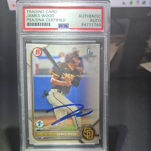 2022 Bowman 1st Edition James Wood Signed Rookie Auto #BPPF-108 Nationals PSA