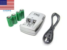 1000mAh 3.0V Rechargeable Li-ion Battery / Charger For CR123A 17335 US Stock New