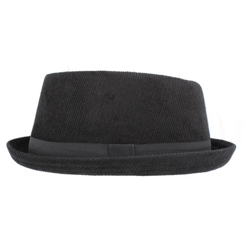 Herren Hüte Herren Hut Sommer Cool4 CORD PORK PIE HUT Vintage SKA Porkpie Hat Rocky Breaking Bad Hackman Cap PP06 (57), Black, 57, Blackone Cowboy Hut