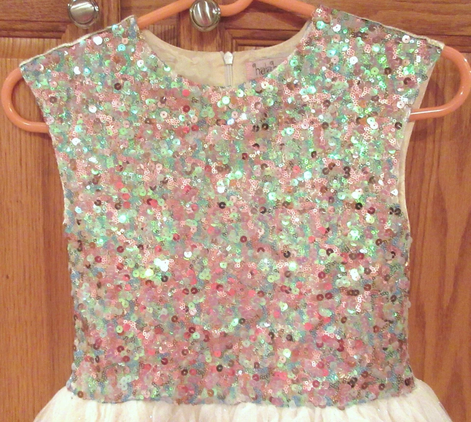 VESTIDO DE LENTEJUELAS TUTU DORADO HALABALOO para niñas ~ talla 8 ~ NUEVO ~ Ocasión especial ~ VESTIDO $236 Foto 2 de 4