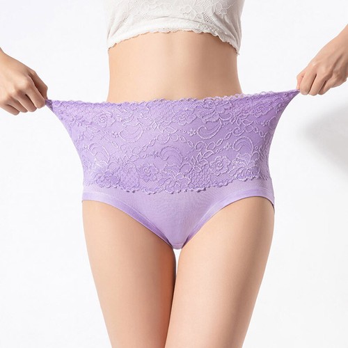 Mujeres Cintura Alta Pantalones de Encaje Ropa Interior Lencería Calzoncillos sin costuras - Imagen 6 de 16