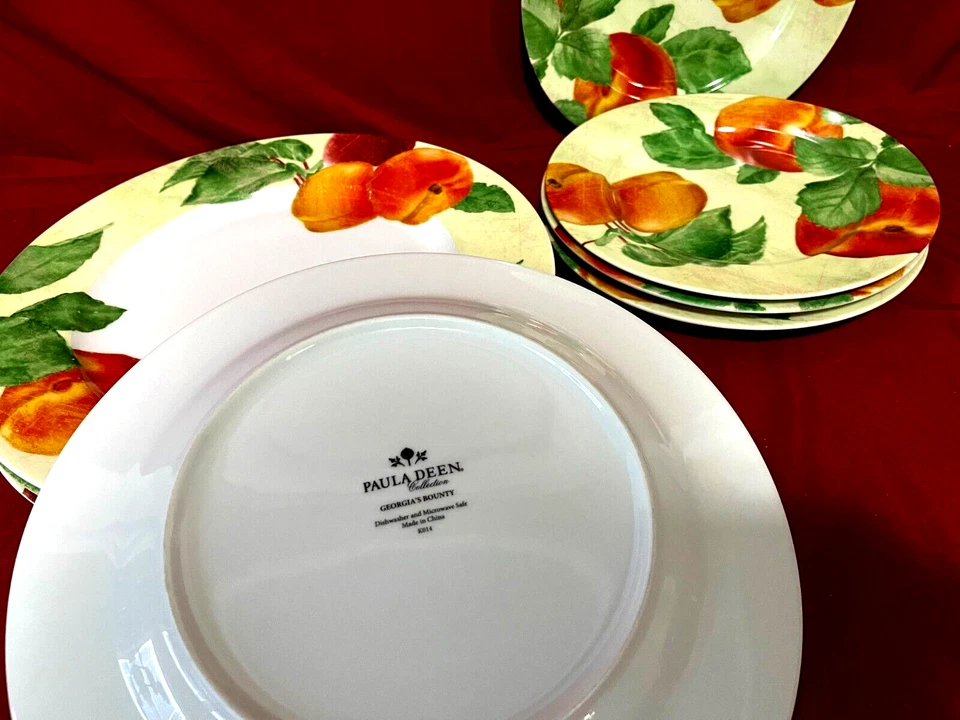 Paula Deen Georgia's Bounty 8 piezas Juego de 4 platos de cena de 10 1/2" y ensalada de 8" Foto 2 de 2