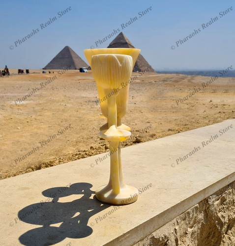 Tutankhamun Triple Lotus Flower Lamp, from the Tomb, Unique Home Decor - Picture 3 of 24