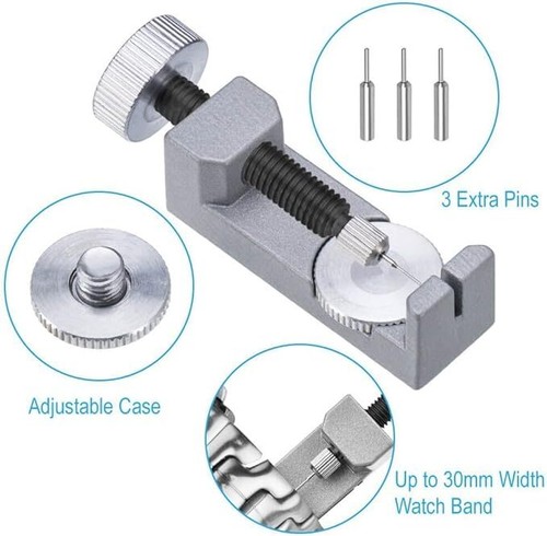 Metal Adjustable Watch Band Strap Bracelet Link Pin Remover Repair Tool Kit US - Picture 2 of 11