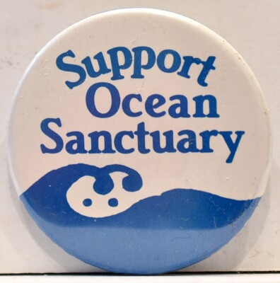1988 Support Ocean Sanctuary Protect Environment Climate Change Greenpeace Pin