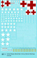 K4 O 1:48 Scale Decals United States World War II Army Jeeps Trucks Ambulances