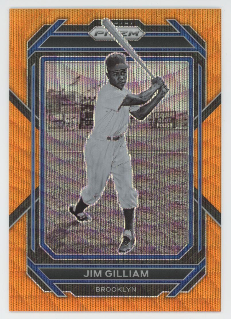 2023 Panini Prizm Orange Wave Jim Gilliam 46/50 Brooklyn Dodgers #184