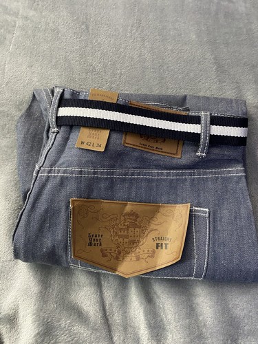 Vintage PJ MARK Denim Jeans Mens 42X34 Blue Straight Leg Regular NWT - Picture 10 of 12