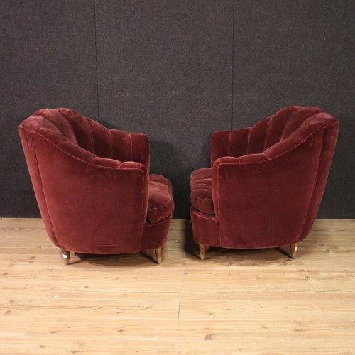 Living Room Home & Garden Gio Ponti Sofa Two Chairs Velvet Furniture Xx Century - Picture 10 of 12
