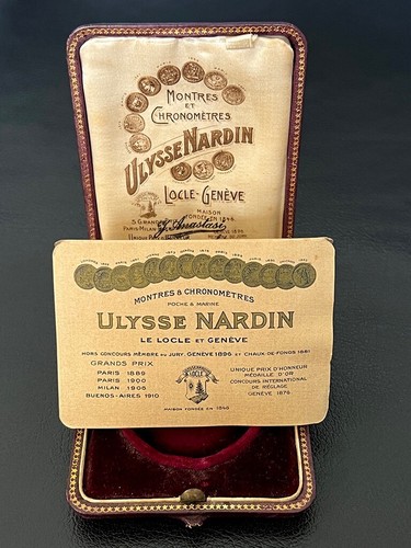 Antike Ulysse Nardin Taschenuhr Box und Garantiekarte - Bild 1 von 9