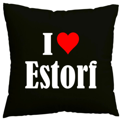 Kissenbezug I Love Estorf Ich liebe Estorf Schwarz 138472