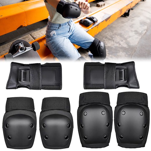 3 in 1 Schutzausrüstung Inliner Skateboard Schonerset Kinder Erwachsene schwarz - Bild 2 von 13