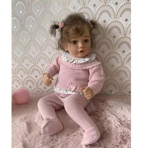 24" Finished Reborn Baby Doll Ayana Newborn Girl Short Yellow Hair Handmade Gift - Picture 5 of 5