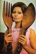 Sophia Loren with Giant Fork and Spoon Photo Print Poster