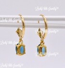 Dangle 1.90 ct 14K Yellow Gold Natural Blue Zircon leverback December Birthstone — photo 2