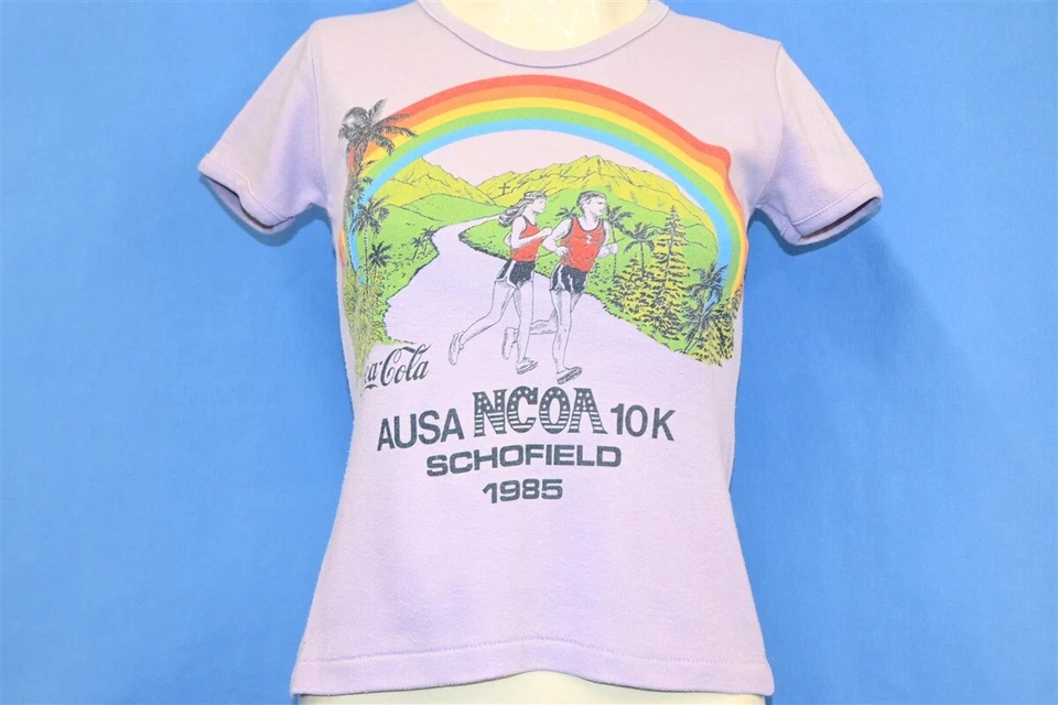 Camiseta de mujer vintage años 80 COCA COLA AUSA NCOA 10K SCHOFIELD RACE ARCO IRIS HAWAII S  Foto 2 de 4