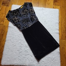 Alice + Olivia Dress Women's Medium Velvet Lace Black Floral Silk Blend
