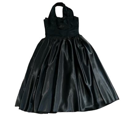 Queen of Heartz Black Sateen Swing Halter BackDress(Size Small) | eBay