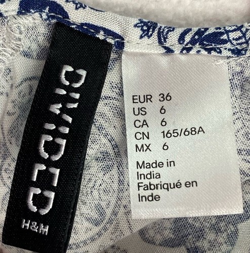 Mameluco de mujer dividido 6 correas de espagueti sin mangas blanco y azul H&M entrecruzado - Imagen 7 de 8