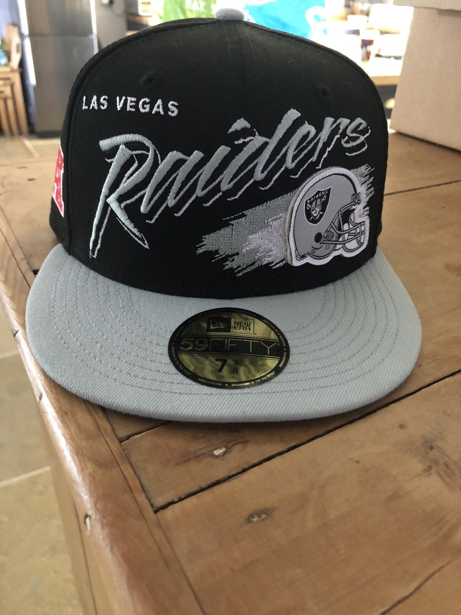 New Era Faux Leather Las VEGAS RAIDERS 59Fifty Mens NFL Hat NEW