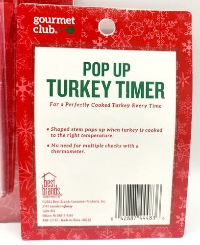 LOTE DE PANADERÍA TURCA Gourmet Club Turkey Baster 3 piezas temporizadores emergentes 2 bolsas de horno NUEVO - Imagen 5 de 7