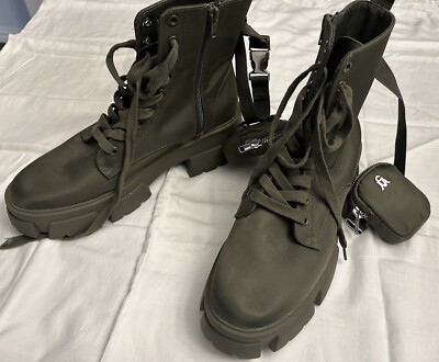 Steve Madden Women's Tanker-P Lace-Up Booties - Tan 10M Green