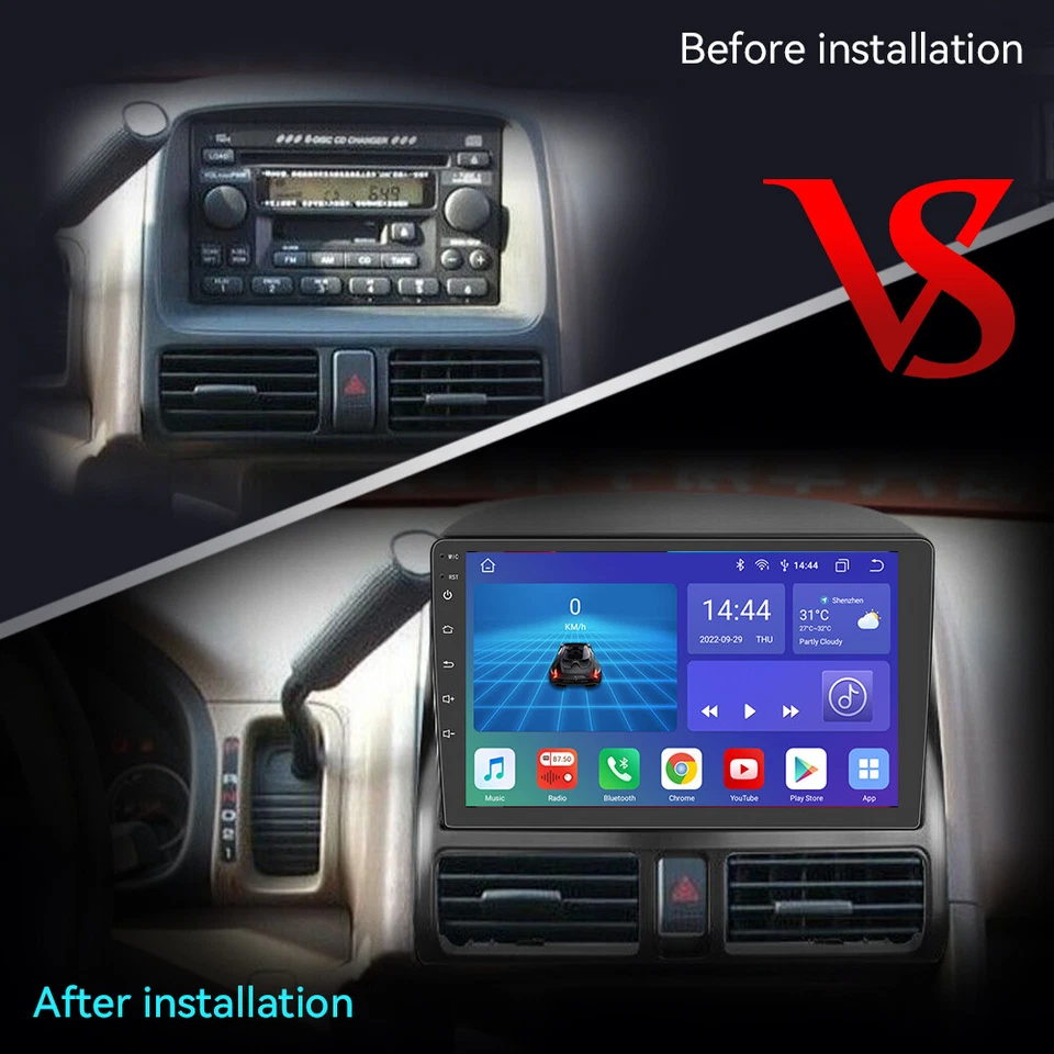 Radio estéreo GPS Wifi para Honda CR-V CRV 2002-2006 Apple CarPlay Android 13 Foto 2 de 4