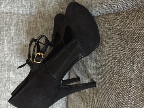 Ladies Call it Spring heeled black pumps size 8.5 faux suede - Picture 4 of 7