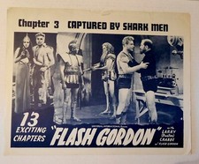 Flash Gordon (Buster Crabbe) Chapter 3 Lobby Card Captured by Shark Men