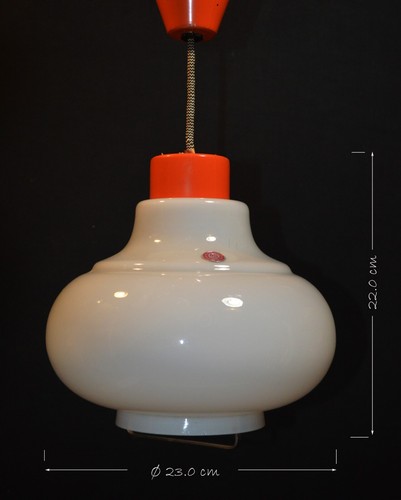 All Original 1960s Czech opaline glass pull down pendant light made for CFE - Picture 4 of 15