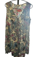 Umgee Womens Dress Multicolor Size Small Babydoll Tunic Paisley Sleeveless