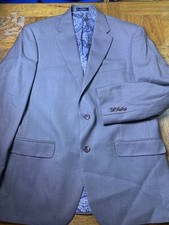Ralph Lauren, Tan, Silk Paisley Lining, Light Blazer, Sportcoat, 42R Houndst