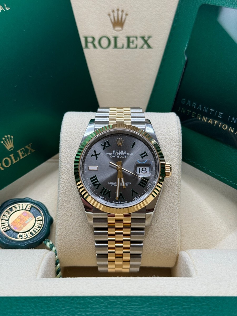 Rolex Datejust 36 NEW 2024 Wimbledon Dial Two Tone Yellow Gold