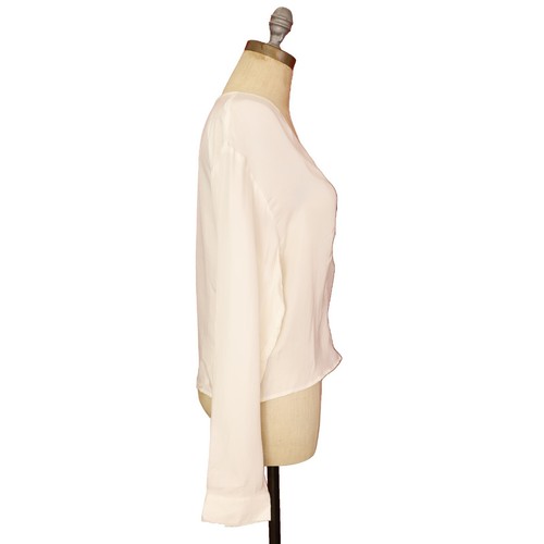 MADEWELL Brushed Ruched Top 8 Long Sleeve Lighthouse Cream Blouse NWT B13 - Picture 2 of 6
